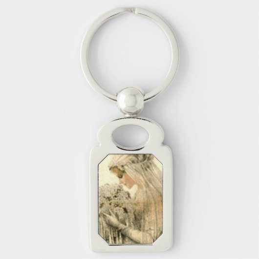 Vintage Wedding Elegante Bride Schlüsselanhänger (Vorderseite)