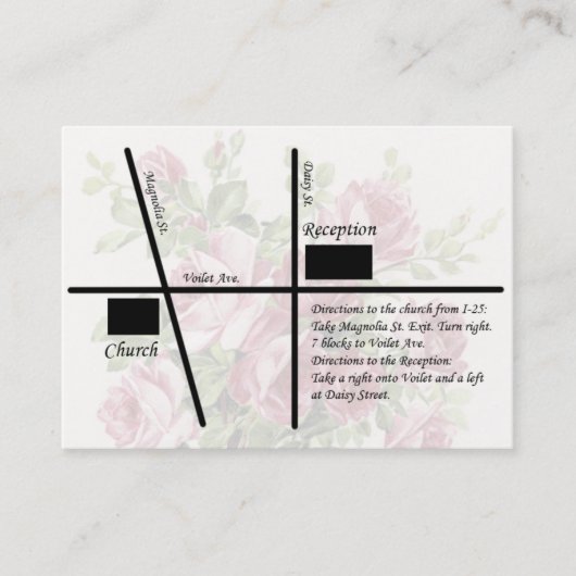 Vintage Wedding Empfang Karte (Vorderseite)