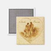 Vintage Wedding Favor Magnet (Vorderseite/Rückseite)