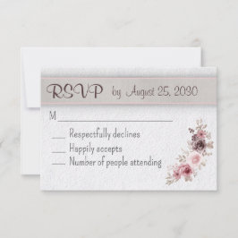 Vintage Wedding Floral RSVP Karte
