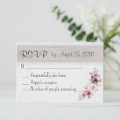 Vintage Wedding Floral RSVP Karte (Stehend Vorderseite)