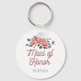 Vintage Wedding Flowers Maid of Honor Keychain Schlüsselanhänger