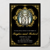 Vintage Wedding Foil Einladung Jugendstil (Vorderseite)