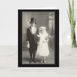Vintage Wedding Foto Kinderbrille und Bräutigam Karte