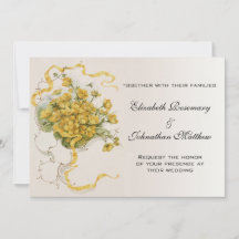 Vintage Wedding, Gelbe Buttercup Blume und Bienen