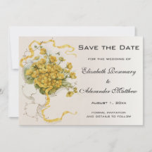 Vintage Wedding, Gelbe Buttercup Blume und Bienen