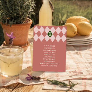 Vintage Wedding Guest Dinner Table Chart