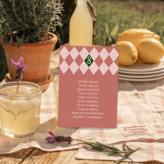 Vintage Wedding Guest Dinner Table Chart