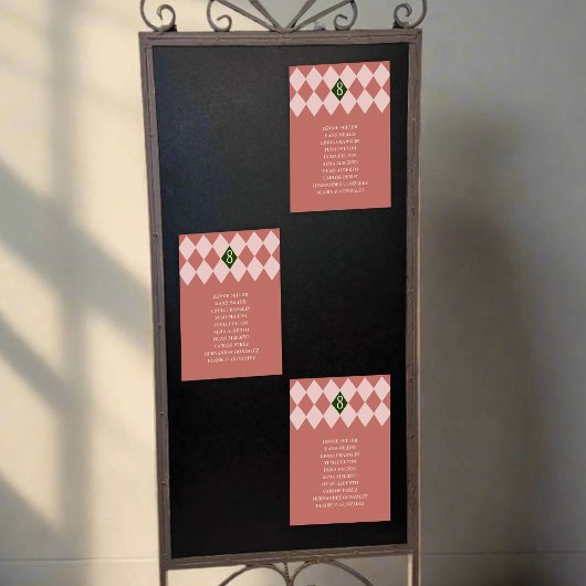 Vintage Wedding Guest Dinner Table Chart