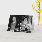 Vintage Wedding - Happy Couple Karte (Gelbe Blume)