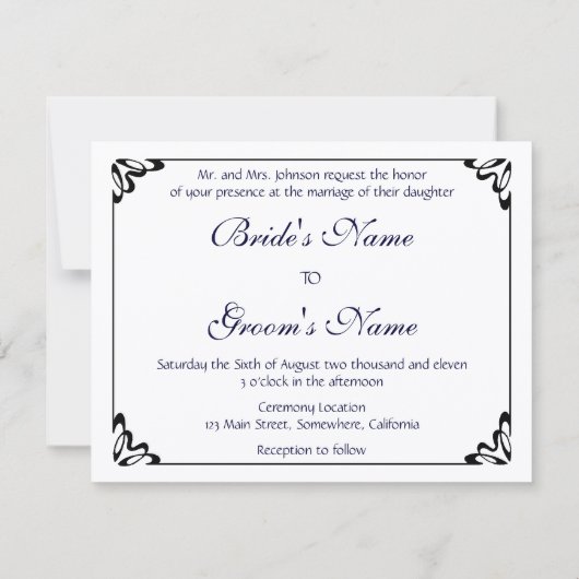 Vintage Wedding, Happy Newlyweds Einladung (Rückseite)