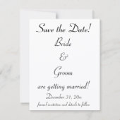 Vintage Wedding Happy Newlyweds, Save the Date! Date (Rückseite)