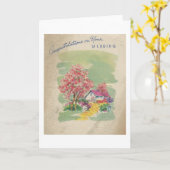 Vintage Wedding Herzlichen Glückwunsch Karte (Gelbe Blume)