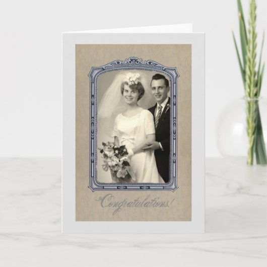 Vintage Wedding Herzlichen Glückwunsch Karte (Vorderseite)