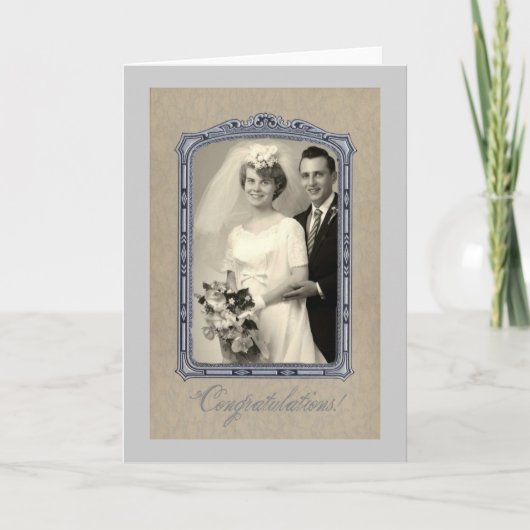 Vintage Wedding Herzlichen Glückwunsch Karte (Vorderseite)