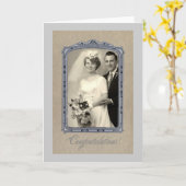Vintage Wedding Herzlichen Glückwunsch Karte (Gelbe Blume)