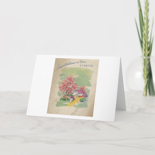 Vintage Wedding Herzlichen Glückwunsch Karte (Vorderseite)