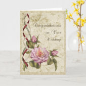 Vintage Wedding Herzlichen Glückwunsch Karte (Gelbe Blume)