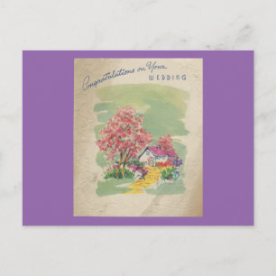 Vintage Wedding Herzlichen Glückwunsch Postkarte