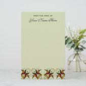Vintage Wedding, Hummingbirds und Blume Briefpapier (Stehend Vorderseite)