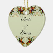 Vintage Wedding, Hummingbirds und Blume Keramik Ornament (Links)