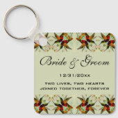 Vintage Wedding, Hummingbirds und Blume Schlüsselanhänger (Vorderseite)