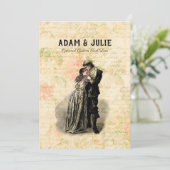 Vintage Wedding individuell anpassbares altmodisch Einladung (Stehend Vorderseite)