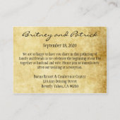 Vintage Wedding Insert Empfang Cards (Rückseite)