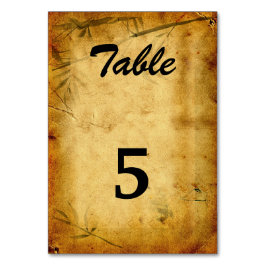 Vintage Wedding Japanisch Bamboo Caligraphy Art Tischnummer