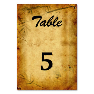 Vintage Wedding Japanisch Bamboo Caligraphy Art Tischnummer