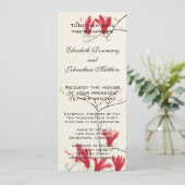 Vintage Wedding, japanischer Rosa Magnolia Tree Einladung (Stehend Vorderseite)