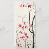 Vintage Wedding, japanischer Rosa Magnolia Tree Einladung (Rückseite)