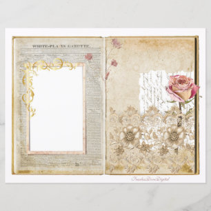 Vintage Wedding Junk Journal Scrapbook Seite 1 & 2
