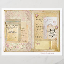 Vintage Wedding Junk Journal Scrapbook Seite 3 & 4