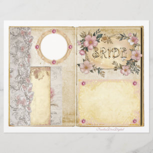 Vintage Wedding Junk Journal Scrapbook Seite 5 & 6