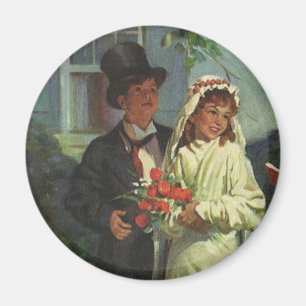 Vintage Wedding, Kinder vorgeben Braut und Bräutig Magnet