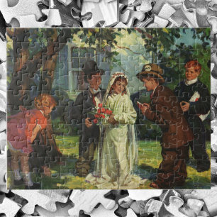 Vintage Wedding, Kinder vorgeben Braut und Bräutig Puzzle