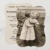Vintage Wedding Kiss, Einladung der Engagement Par (Vorne/Hinten)