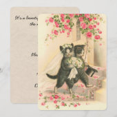 Vintage Wedding Kittens Einladung (Vorne/Hinten)