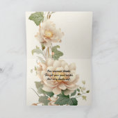 Vintage Wedding Lotus Blume Dankeskarte (Innenseite)