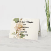Vintage Wedding Lotus Blume Dankeskarte (Vorderseite)