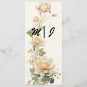Vintage Wedding Lotus Blume Menükarte (Rückseite)