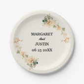 Vintage Wedding Lotus Blume Pappteller (Vorderseite)