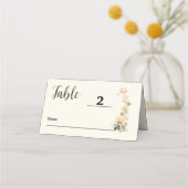 Vintage Wedding Lotus Blume Platzkarte (Vorderseite)