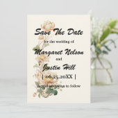Vintage Wedding Lotus Blume Save The Date (Stehend Vorderseite)