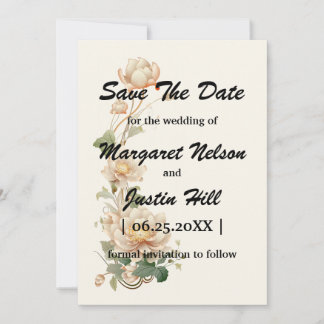 Vintage Wedding Lotus Blume Save The Date