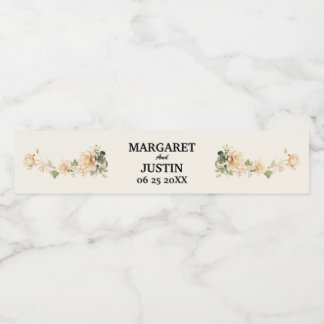 Vintage Wedding Lotus Blume Wasserflaschenetikett