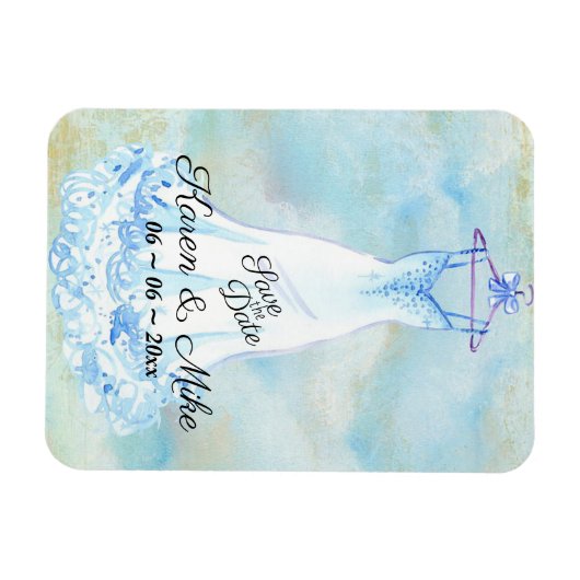 Vintage Wedding Magnet (Horizontal)