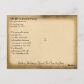 Vintage Wedding Marketing Postkarten (Rückseite)