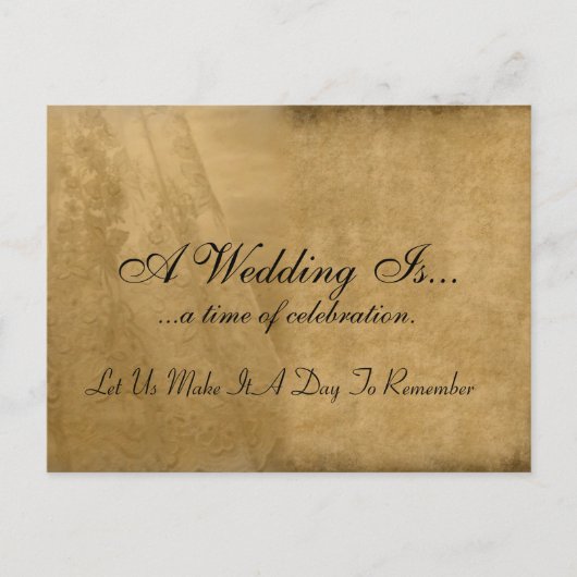 Vintage Wedding Marketing Postkarten (Vorderseite)